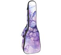Custodia per ukulele da concerto, fiori viola, alberi e funghi, morbida e spessa, imbottita, 10 mm di spessore, imbottitura in spugna, Multicolore 02, 25.9x9x3.1in/66x23x8cm, Organizer per borse