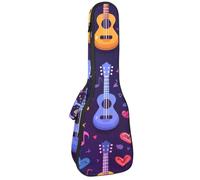 Custodia per ukulele da concerto, motivo Wild West, texture infinita, morbida e spessa, imbottita, 10 mm di spessore, imbottitura in spugna, Multicolore 06, 25.9x9x3.1in/66x23x8cm, Organizer per borse
