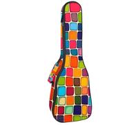 Custodia per ukulele da concerto, puzzle colorato, morbida, spessa, imbottita, con imbottitura in spugna spessa 10 mm, Multicolore 09, 25.9x9x3.1in/66x23x8cm, Organizer per borse