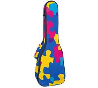 Custodia per ukulele da concerto, puzzle colorato, morbida, spessa, imbottita, con imbottitura in spugna spessa 10 mm, Multicolore 01, 25.9x9x3.1in/66x23x8cm, Organizer per borse