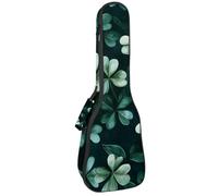 Custodia per ukulele da concerto, quadrifoglio, fiori, viole del pensiero, foglie e farfalle, morbida e spessa, imbottitura in spugna spessa 10 mm, Multicolore 03, 25.9x9x3.1in/66x23x8cm, Organizer