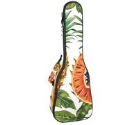 Custodia per ukulele da concerto, senza cuciture, limoni su sfondo verde, morbida e spessa, imbottitura in spugna spessa 10 mm, Multicolore 09, 25.9x9x3.1in/66x23x8cm, Organizer per borse