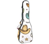 Custodia per ukulele da concerto Wild West Cowboy cappello cactus morbido spesso imbottito ukulele zaino 10 mm di spessore imbottitura in spugna, Multicolore 07, 25.9x9x3.1in/66x23x8cm, Organizer per