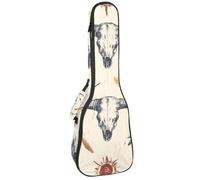 Custodia per ukulele imbottita spessa 1,1 cm, motivo floreale con rose selvatiche ad acquerello, senza cuciture, impermeabile, dimensioni da concerto, copertura per ukulele con spazio di archiviazione