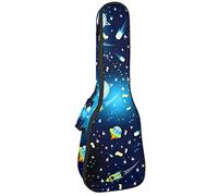 Custodia per ukulele Mysterious Universe Planet Rocket Ukulele per Soprano Tenore Concert 23 Pollici 10 MM Spessa Morbida Imbottita Cinghie Regolabile Gig Bag