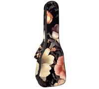 Custodia per ukulele per auto sportiva vintage rossa e bandiera con finitura a scacchi, borsa imbottita per ukulele da concerto da 23 pollici, impermeabile e durevole, Multicolore 04, 25.9x9x3.1in