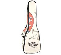 Custodia per ukulele Reto Happy Love con motivo a mongolfiera, per concerto tenore soprano, 23 pollici, spessore 10 mm, con cinghie regolabili imbottite morbide
