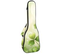 Custodia per ukulele St Patrick Day Green Shamrocks and Horseshoes, borsa imbottita per ukulele da concerto da 58 cm, impermeabile e durevole, Multicolore 03, 25.9x9x3.1in/66x23x8cm, Organizer per