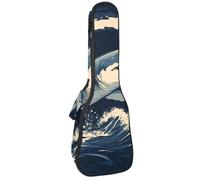 Custodia per ukulele, stile vintage con auto sportiva rossa e bandiera a scacchi, borsa imbottita per ukulele da concerto da 58 cm, impermeabile e durevole, Multicolore 09, 25.9x9x3.1in/66x23x8cm