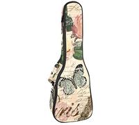 Custodia per ukulele vintage Parigi Torre Eiffel modello Rose Ukulele per Soprano Tenore Concert 23 Pollici 10 MM di spessore morbido imbottito cinghie regolabili Gig Bag
