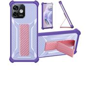 Custodia per Ulefone Note 16 Pro Coque Custodia Case Ibrida [Con protezione dello schermo in vetro temperato] [supporto magnetico pieghevole] [resistente alle impronte digitali smerigliato] viola