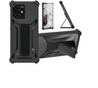 Custodia per UMIDIGI G5 MECHA Cover Custodia Case Ibrida [Con protezione dello schermo in vetro temperato] [supporto magnetico pieghevole] [resistente alle impronte digitali smerigliato] Nero