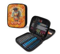 Custodia per uncinetti a forma di zucca di tacchino, con cerniera, con tasche in rete, per uncinetti, accessori per maglieria, kit di attrezzi per uncinetto, facile da tenere