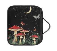 Custodia per uncinetti con manico a forma di luna, fungo, farfalla, borse vuote con cerniera, organizer portatile per uncinetto con slot per uncinetto