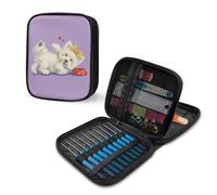 Custodia per uncinetto per cani, vuota, da donna, organizer per uncinetti per riporre ferri da maglia, borsa per maglieria, accessori per riporre filati