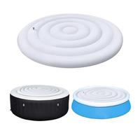 Custodia per vasca idromassaggio, copertura gonfiabile per vasca idromassaggio 145cm alloggiamento rotondo con valvola di gonfiaggio e sgonfiaggio antivento, copertura per vasca idromassaggio isolata