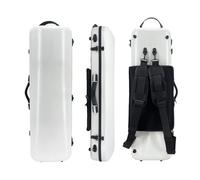 Yinfente Custodia per violino 4/4 Full Size in fibra di carbonio oblunga Borsa per violino con borsa per spartiti musicali, cinturino posteriore regolabile, igrometro leggero e portatile