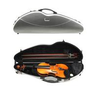 Custodia per violino Borsa quadrata con chiusura a doppia cinghia Custodia per violino in fibra di carbonio resistente alla compressione(4/4 Silver)