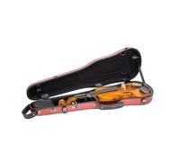 Custodia per violino Crossrock Poly Carbon sagomata per 4/4 Full-Size | Finitura rosso opaco | Igrometro, custodia per accessori, coperta protett