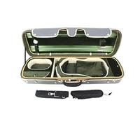 Custodia per violino Custodia for violino rettangolare di alta qualità con termometro incorporato, misura standard 4/4, in similpelle grigia + cintura verde(Size 1-8)