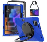 Custodia per Xiaomi Mi Pad 8 / Mi Pad 8 Pro da 11,2 pollici 2025 Release Custodia rigida antiurto con supporto girevole a 360, custodia a mano/tracolla per tablet (Blu)