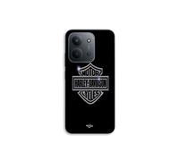 Custodia per Xiaomi Redmi 15C 5g logo Harley Davidson moto grigio frontale nero Maniacase