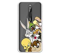 Custodia per Xiaomi Redmi 8 ufficiale Looney Tunes Personaggi sagome trasparente per proteggere il tuo cellulare Cover per Xiaomi in silicone flessibile con licenza ufficiale Warner Bros.