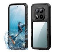 Custodia per Xiaomi Redmi Note 15 Pro 5G, IP68, impermeabile, con protezione per lo schermo integrata, antiurto e antipolvere, protezione completa a 360°, per esterni, trasparente, subacquea, nero