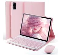 Custodia per Xiaomi Redmi Pad SE Generation 11 pollici (2023) con tastiera con segno tedesco ricaricabile, tastiera Bluetooth senza fili, mouse, custodia protettiva con portapenne, custodia a fessura