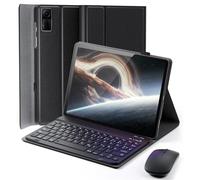 Custodia per Xiaomi Redmi Pad SE Generation 11 pollici (2023) con tastiera con segno tedesco ricaricabile, tastiera Bluetooth senza fili, mouse, custodia protettiva con portapenne, custodia a fessura