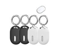 Custodia per Xiaomi Smart Tag Anti-Perdita Tracker, in silicone con portachiavi, impermeabile e resistente alle cadute, durevole, per cani e gatti, 4 pezzi, nero e bianco