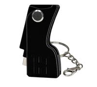 Custodia per YubiKey 5 NFC & 5C NFC, portachiavi e catenella (Nero)