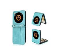 Custodia per ZTE Nubia Flip2, custodia protettiva compatibile con ZTE Libero Flip2, con scheda di inserimento e cordino, custodia flip in pelle integrata con molteplici funzioni, verde