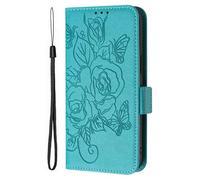 Custodia per ZTE nubia Music 2 Wallet Cover, Retro Flowers Design Pattern Custodia, PU+TPU Pelle Shell, [Carta Fessura] Flip Wallet Case Adatto per ZTE nubia Music 2, Azzurro chiaro