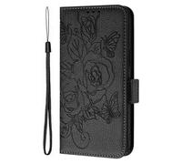 Custodia per ZTE nubia Music 2 Wallet Cover, Retro Flowers Design Pattern Custodia, PU+TPU Pelle Shell, [Carta Fessura] Flip Wallet Case Adatto per ZTE nubia Music 2, Nero