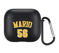 Custodia personalizzata 2 lati compatibile con Apple Air Pods 4 Generation, Cover personalizzata in stile Jersey Sport con i propri nomi e numeri (Nero)