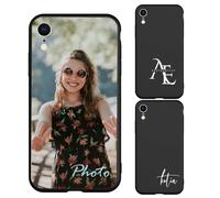 Custodia personalizzata compatibile con Apple iPhone XR - Cover per telefono con testo con foto personalizzata, custodia protettiva in silicone TPU, custodia sottile morbida antiurto regalo unico