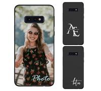 Custodia personalizzata compatibile con Samsung Galaxy S10e - Cover per telefono con testo con foto personalizzata, custodia protettiva in silicone TPU, custodia sottile morbida antiurto regalo unico