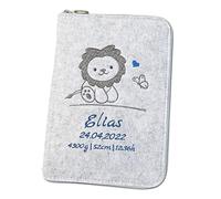 Custodia personalizzata in feltro (colore e ricamo selezionabile) - Custodia per libretto di esame dei bambini e passaporto di vaccinazione - Organizzatore - Regalo per future mamme e neonati