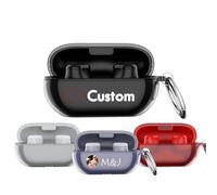 Custodia personalizzata per Beats Solo Buds 2024 - Cover trasparente personalizzata con moschettone portachiavi con nome foto - Custodia protettiva morbida antiurto anti ingiallimento, trasparente
