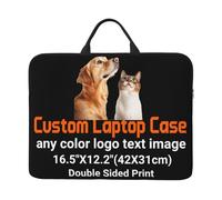 Custodia personalizzata per laptop da 14 pollici, borsa per laptop personalizzata con maniglia per il trasporto, per viaggi e spostamenti, design con il tuo logo immagine di testo