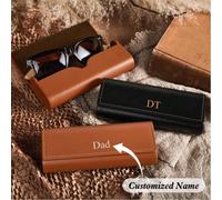 Custodia personalizzata per occhiali da sole con nome inciso, scatola portaoceiali in pelle personalizzata con chiusura a scatto, contenitore portaoceiali minimalista e portatile, idea regalo per dami