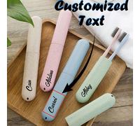 Custodia personalizzata per spazzolino da denti, con nome personalizzato, schema di colori pastello, unica nel suo genere, coppetta per spazzolino in fibra di paglia di grano per uomo e donna, coppett