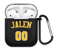 Custodia personalizzata su 2 lati compatibile con Apple Air Pods 1&2 Generation, cover personalizzata in stile Jersey Sport con i vostri nomi e numeri (Nero)