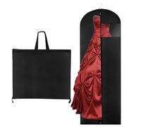 Custodia Porta Abiti, Custodia Abito da Sposa 180cm, Buste Collassabile Copriabiti, Buste Copriabiti Antipolvere Abiti da Sera, Cappotti, Vestiti, Borsa Porta Abito Lunga - 180x60cm (Nero)