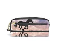 Custodia Porta Cancelleria Horse Silhouette At Sunset Astuccio Durevole Borsa Dei Trucchi Con Cerniera Cartoleria Organizer Per Matite Studenti Ufficio
