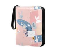 Custodia porta carte album con maniche rimovibili su entrambi i lati per gioco, collezione di carte da baseball Busta Bunny Cartoon Crema Colore