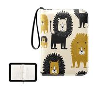 Custodia porta carte con maniche rimovibili su entrambi i lati per gioco, collezione di carte da baseball Oliver Jeffers Style Lion Vanilla Gold e Nero