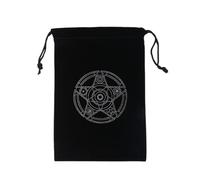 Custodia porta carte dei tarocchi - Misterioso portacarte dei tarocchi a tema Black Magic - Borsa per la conservazione di carte e dadi dei tarocchi, borsa per tarocchi con coulisse ricamata per giochi