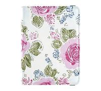 Custodia porta carte di credito in pelle di pesca con rose antiche retrò Combo per viaggio Vaccino Card Holder Cover Combo Custodia per passaporto Custodia per documenti da viaggio Portafoglio per